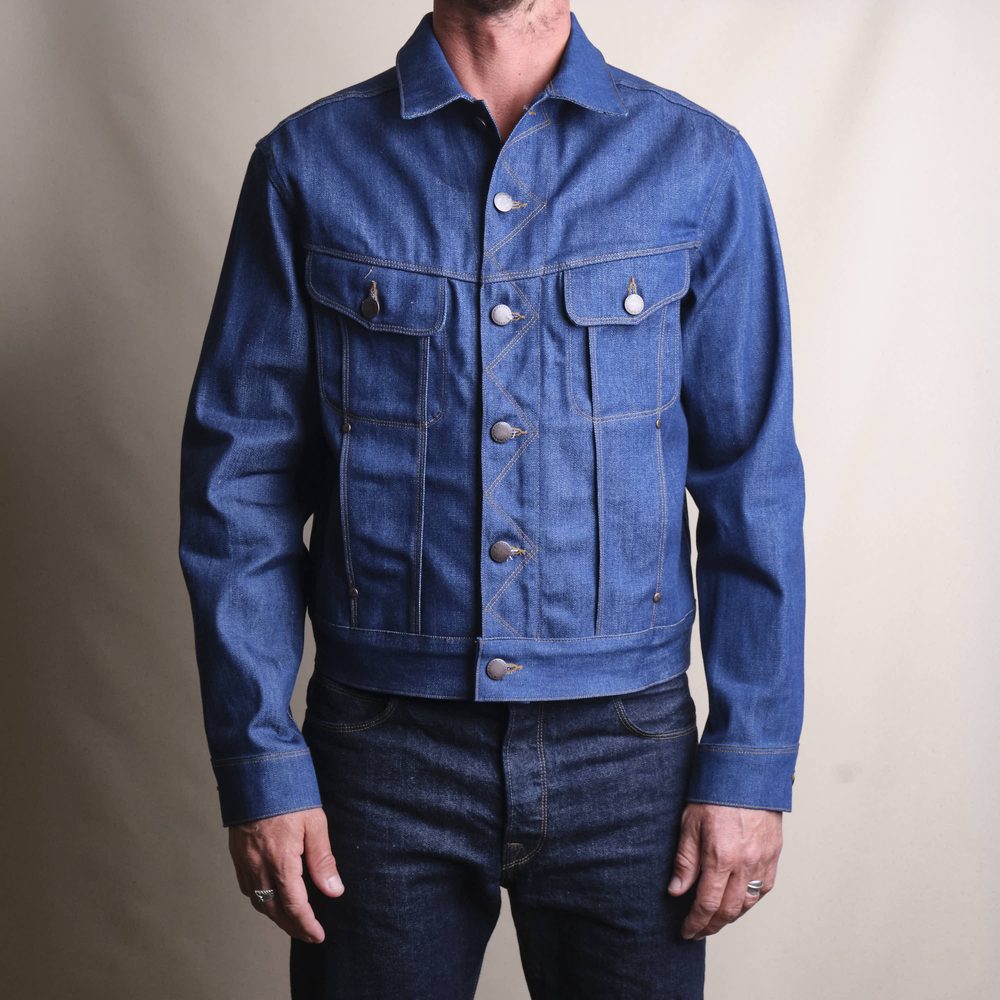 High Low 12 Ounce Vintage Blue Denim Jacket Alternate