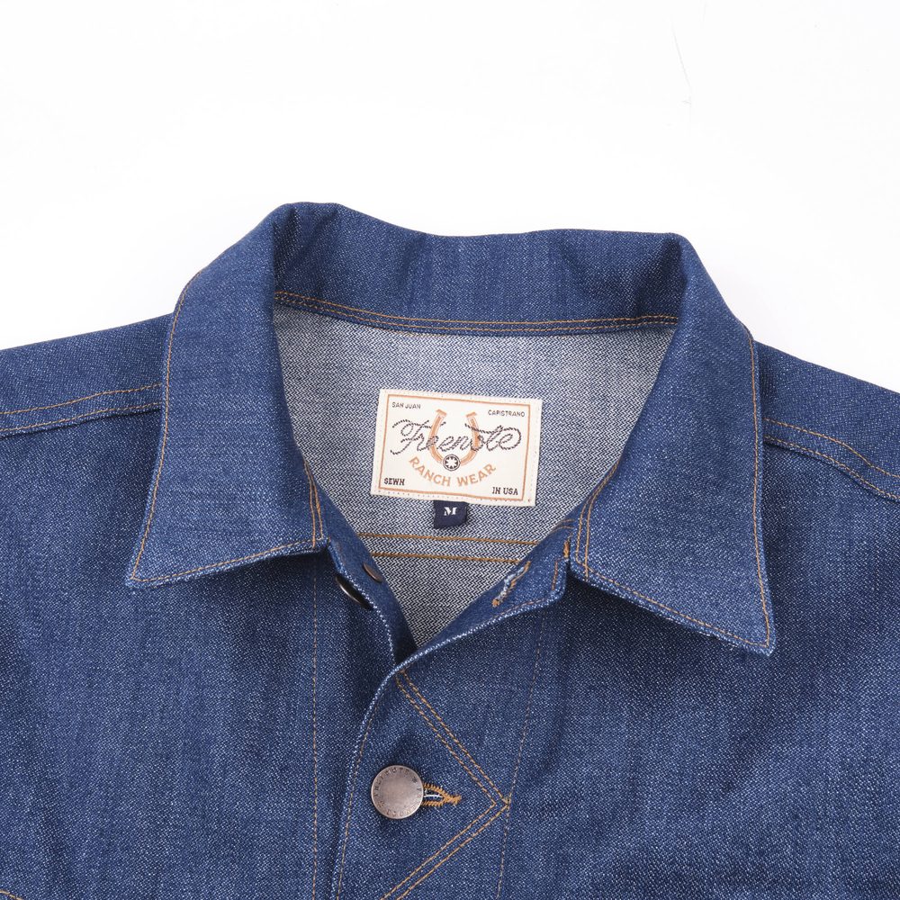 High Low 12 Ounce Vintage Blue Denim Jacket View 3