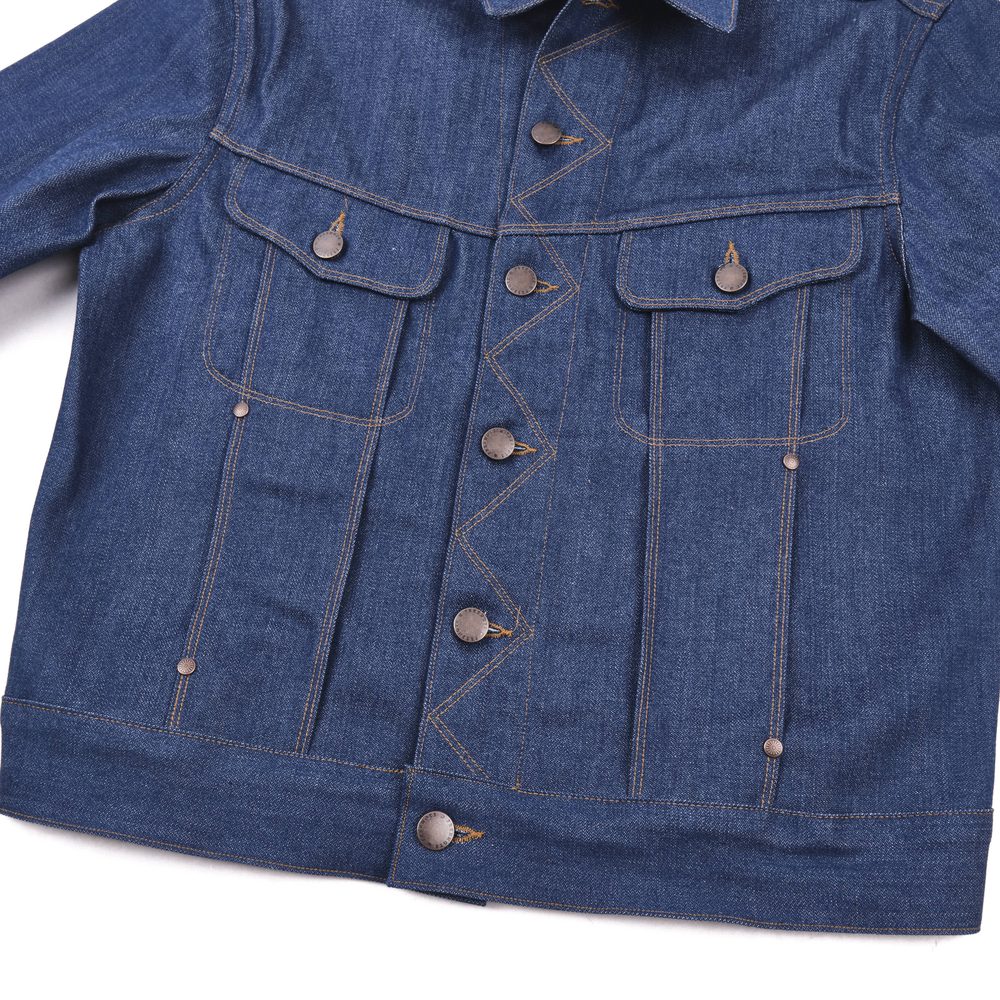 High Low 12 Ounce Vintage Blue Denim Jacket View 4