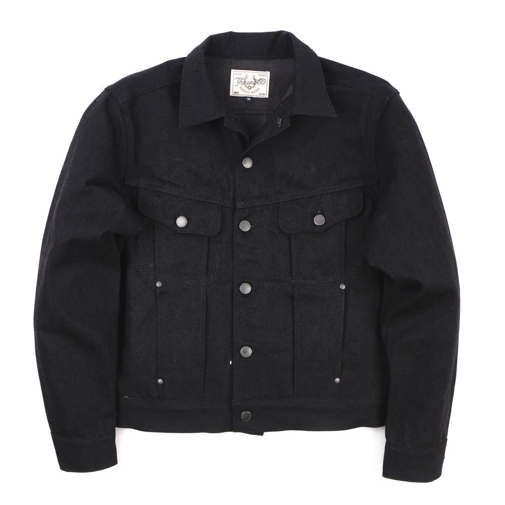 High Low 14.25 Ounce Black Grey Denim Jacket