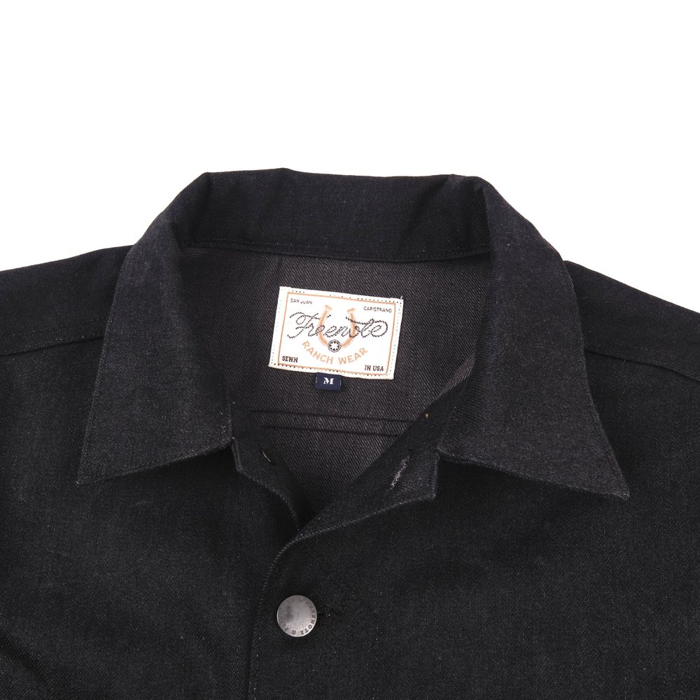 High Low 14.25 Ounce Black Grey Denim Jacket View 3