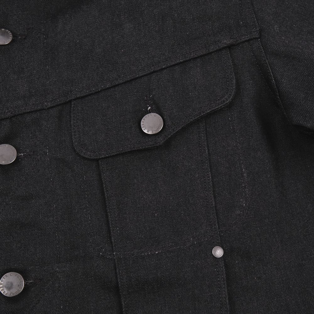 High Low 14.25 Ounce Black Grey Denim Jacket View 4