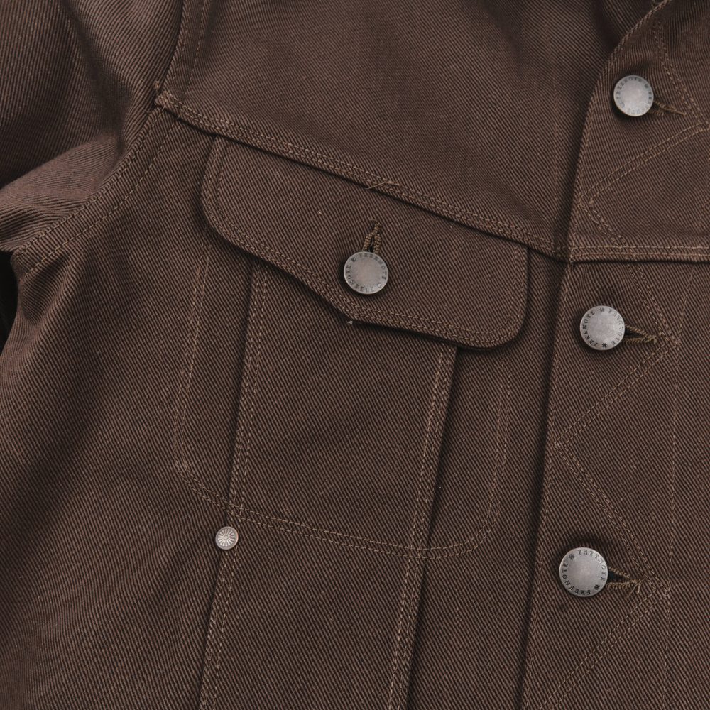 High Low 15 Ounce Dark Brown Denim Jacket View 4