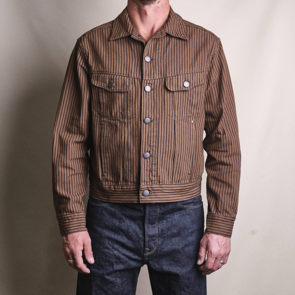 High Low Brown Herringbone Dobby Jacket Alternate