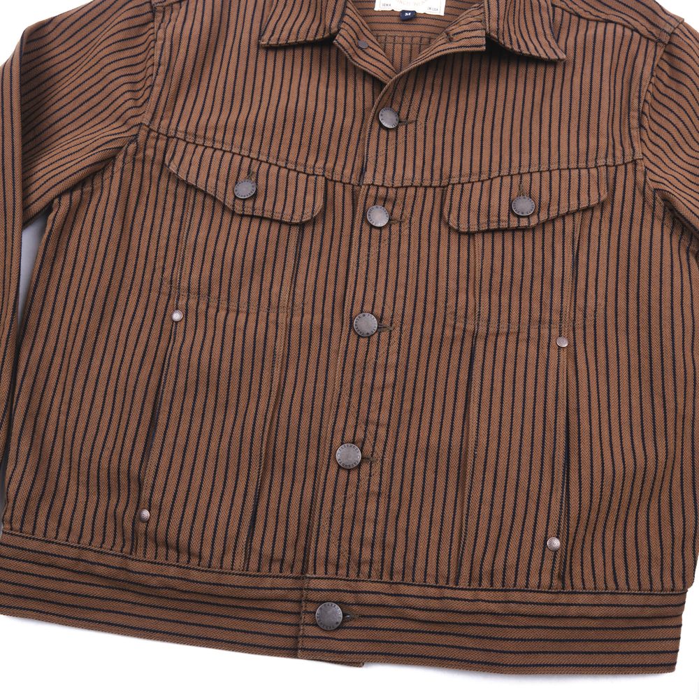 High Low Brown Herringbone Dobby Jacket View 4