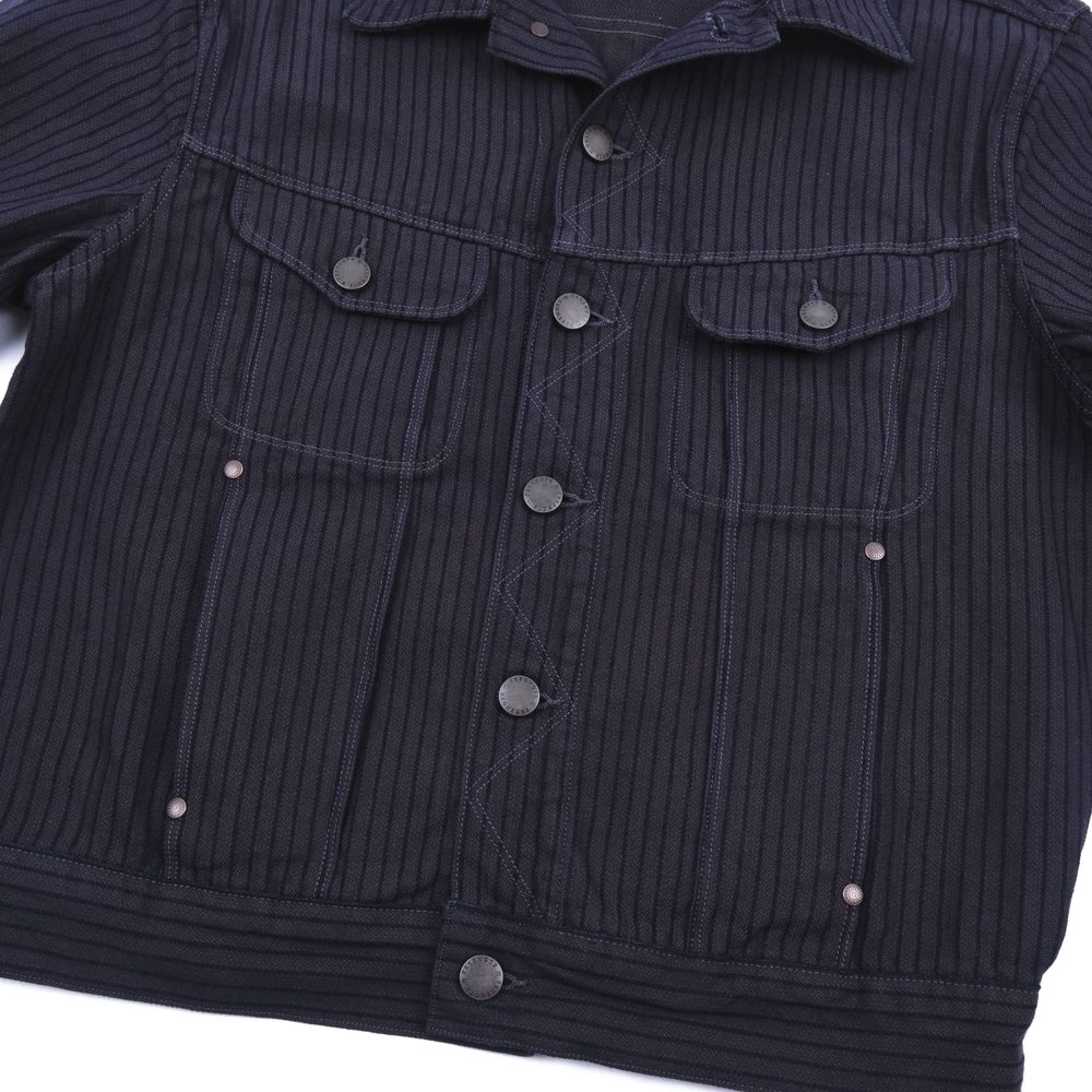 High Low Indigo Herringbone Dobby Jacket View 4