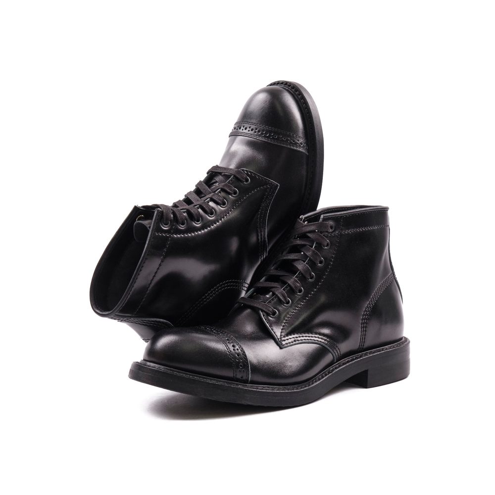 John Lofgren Combat Boots - Shinki Black Shell Cordovan - Black Ops Alternate