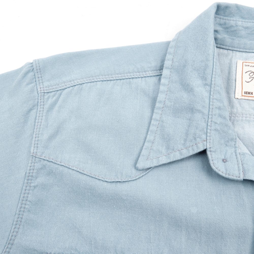 Modern Western S/S Clear Blue Chambray View 4
