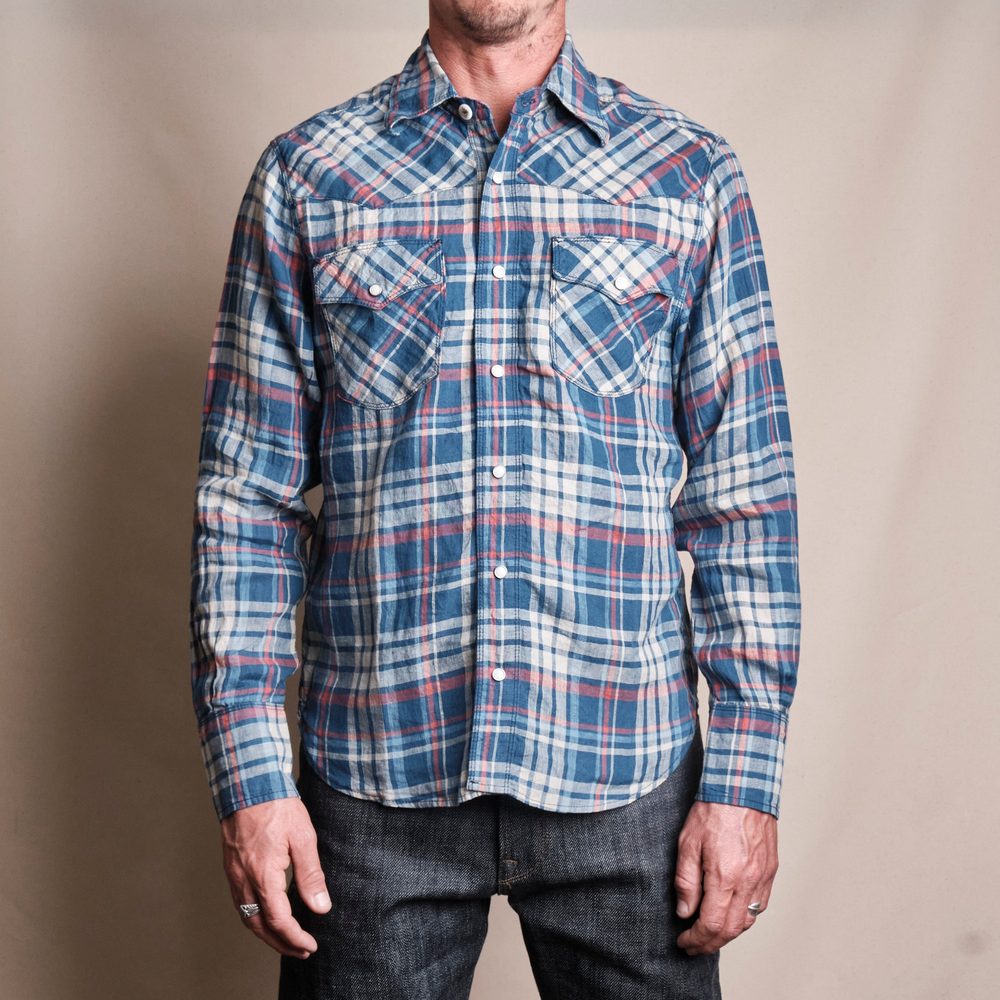 Western Scout Kingfisher Blue Plaid Alternate